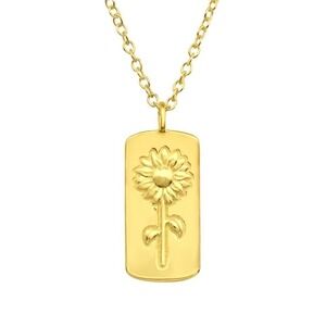 14k Gold Vermeil Tag Sunflower Necklace​